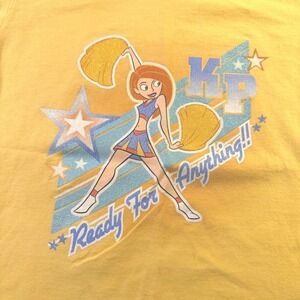 VTG Disney Store Kim Possible Yellow T-Shirt Kids Size XS 4/5 Cheerleader Y2K